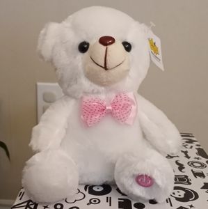 Bstaofy 8 inch Light up White Led Teddy Bear